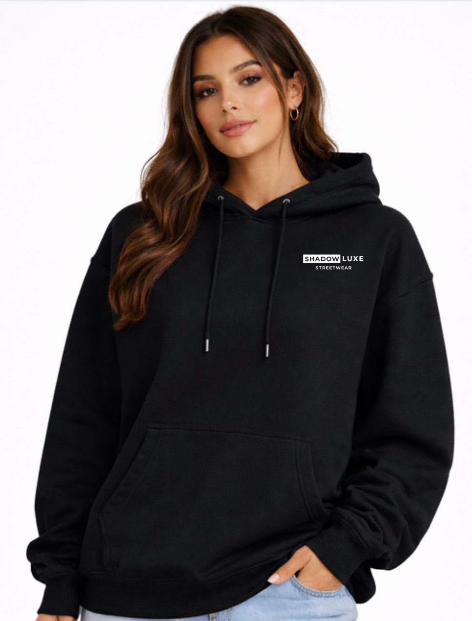 I’m Just a Girl Bow Hoodie – Oversized Black Back Print Hoodie