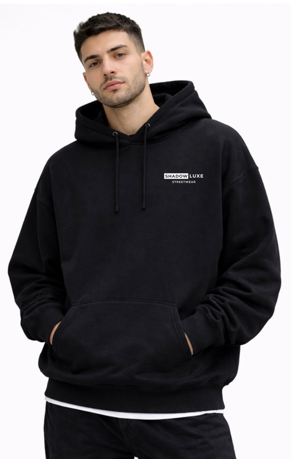 People Watching Quote Oversized Black Hoodie UNISEX– Streetwear Back Print