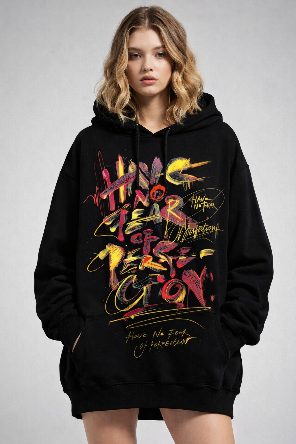 Fearless Perfection Oversized Black Hoodie