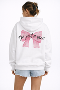 I’m Just a Girl Bow Hoodie – Oversized Black Back Print Hoodie