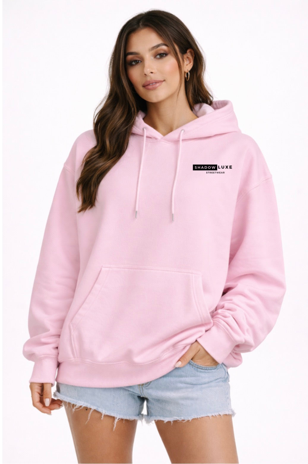 I’m Just a Girl Bow Hoodie – Oversized Black Back Print Hoodie