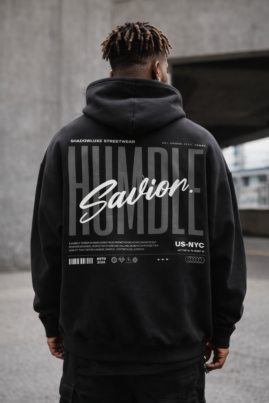 HUMBLE SAVIOR Oversized Hoodie - Black |
Shadowluxe Streetwear