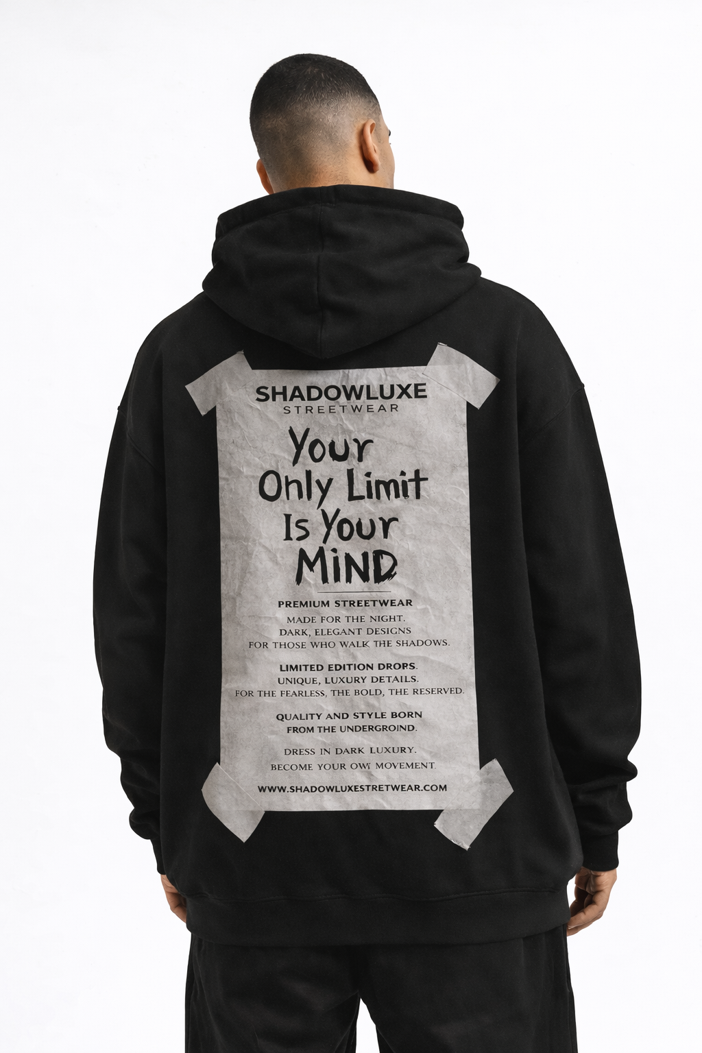Your Only Limit Oversized Hoodie – Black